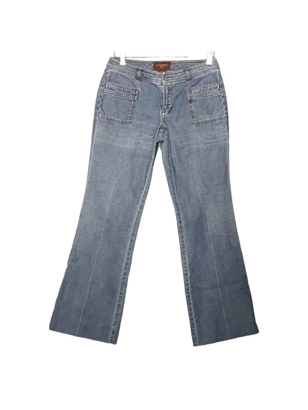 Wide Leg VNTG Jeans No Back Pocket 90s Altered Hem Y2k